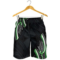 Traditional Art Hawaiian Kakau Tattoos Shorts for Men Green Color LT03 - Polynesian Pride