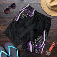 Traditional Art Hawaiian Kakau Tattoos Shorts for Men Purple Color LT03 Purple - Polynesian Pride