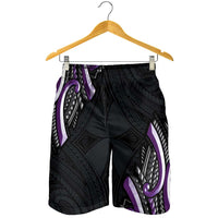Traditional Art Hawaiian Kakau Tattoos Shorts for Men Purple Color LT03 - Polynesian Pride