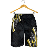 Traditional Art Hawaiian Kakau Tattoos Shorts for Men Yellow Color LT03 - Polynesian Pride