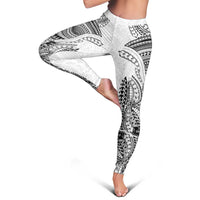 Traditional Polynesian Art Tattoos Leggings White Color - Polynesian Pride