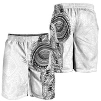 Traditional Polynesian Art Tattoos Shorts for Men White Color LT03 - Polynesian Pride