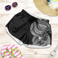 Traditional Polynesian Art Tattoos Shorts for Women Black Color LT03 Black - Polynesian Pride