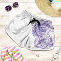 Traditional Polynesian Art Tattoos Shorts for Women Purple Color LT03 Purple - Polynesian Pride