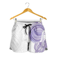 Traditional Polynesian Art Tattoos Shorts for Women Purple Color LT03 - Polynesian Pride