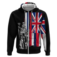 Polynesian Pride Hoodie Custom Hawaiian Hawaii King Flag Hoodie Zip Hoodie - Polynesian Pride