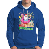 Mele Kalikimaka Tropical Hawaiian Christmas in Hawaii Beach Santa Hoodie TS02 Royal Blue - Polynesian Pride