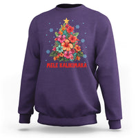 Tropical Hawaiian Hibiscus Christmas Tree Mele Kalikimaka Sweatshirt TS02 Purple - Polynesian Pride