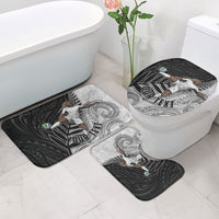 Personalized New Zealand Football Bathroom Set Kiwi Mascot with Silver Fern - Maori Tribal Tattoo Art