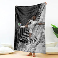 Personalized New Zealand Football Blanket Kiwi Mascot with Silver Fern - Maori Tribal Tattoo Art