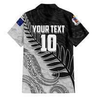 Personalized New Zealand Football Family Matching Puletasi and Hawaiian Shirt Kiwi Mascot with Silver Fern - Maori Tribal Tattoo Art