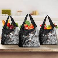 Personalized New Zealand Football Grocery Bag Kiwi Mascot with Silver Fern - Maori Tribal Tattoo Art