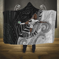 Personalized New Zealand Football Hooded Blanket Kiwi Mascot with Silver Fern - Maori Tribal Tattoo Art