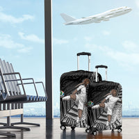 Personalized New Zealand Football Luggage Cover Kiwi Mascot with Silver Fern - Maori Tribal Tattoo Art