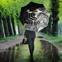 Personalized New Zealand Football Umbrella Kiwi Mascot with Silver Fern - Maori Tribal Tattoo Art