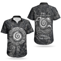 Hawaiian Piko Couples Matching Puletasi and Hawaiian Shirt Cultural Anchor Connect Your Roots Ocean Waves TS04 - Polynesian Pride