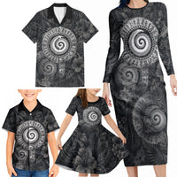 Hawaiian Piko Family Matching Long Sleeve Bodycon Dress and Hawaiian Shirt Cultural Anchor Connect Your Roots Ocean Waves TS04 - Polynesian Pride