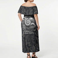 Hawaiian Piko Off Shoulder Maxi Dress Cultural Anchor Connect Your Roots Ocean Waves