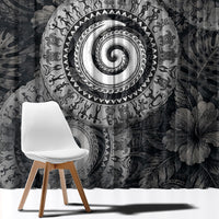 Hawaiian Piko Window Curtain Cultural Anchor Connect Your Roots Ocean Waves TS04 - Polynesian Pride