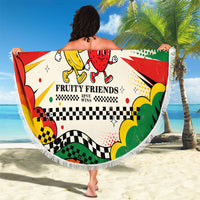 Support Your Fruity Friends Love Wins Gay Pride Beach Blanket LGBTQ Retro 30s Cartoon Checkered