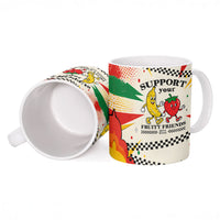 Support Your Fruity Friends Love Wins Gay Pride Ceramic Mug LGBTQ Retro 30s Cartoon Checkered
