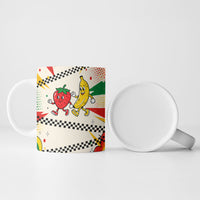 Support Your Fruity Friends Love Wins Gay Pride Ceramic Mug LGBTQ Retro 30s Cartoon Checkered