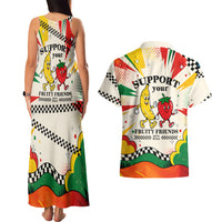 Support Your Fruity Friends Love Wins Gay Pride Couples Matching Tank Maxi Dress and Hawaiian Shirt LGBTQ Retro 30s Cartoon Checkered