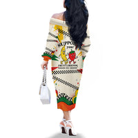 Support Your Fruity Friends Love Wins Gay Pride Family Matching Off The Shoulder Long Sleeve Dress and Hawaiian Shirt LGBTQ Retro 30s Cartoon Checkered