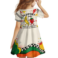 Support Your Fruity Friends Love Wins Gay Pride Family Matching Off Shoulder Maxi Dress and Hawaiian Shirt LGBTQ Retro 30s Cartoon Checkered