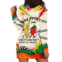 Support Your Fruity Friends Love Wins Gay Pride Hoodie Dress LGBTQ Retro 30s Cartoon Checkered