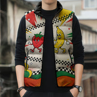 Support Your Fruity Friends Love Wins Gay Pride Sleeveless Puffer Jacket LGBTQ Retro 30s Cartoon Checkered