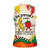 Support Your Fruity Friends Love Wins Gay Pride Women Sleeveless Polo Shirt LGBTQ Retro 30s Cartoon Checkered