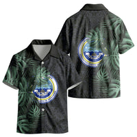 Federated States Of Micronesia Kid Hawaiian Shirt FSM Tropical Monstera Leaf Dark Tribal Pattern TS04 - Polynesian Pride