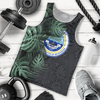 Federated States Of Micronesia Men Tank Top FSM Tropical Monstera Leaf Dark Tribal Pattern TS04 - Polynesian Pride