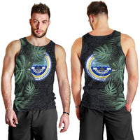 Federated States Of Micronesia Men Tank Top FSM Tropical Monstera Leaf Dark Tribal Pattern TS04 - Polynesian Pride