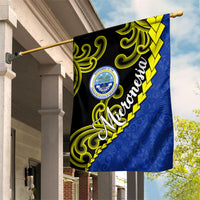 Federated States Of Micronesia FSM Garden Flag Pacific Islander Tribal Swirl Geometric Pattern TS04 House Flag Black Blue - Polynesian Pride