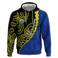 Federated States Of Micronesia FSM Hoodie Pacific Islander Tribal Swirl Geometric Pattern TS04 Pullover Hoodie Black Blue - Polynesian Pride