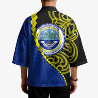 Federated States Of Micronesia FSM Kimono Pacific Islander Tribal Swirl Geometric Pattern