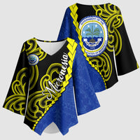 Federated States Of Micronesia FSM Kimono Sleeve Blouse Pacific Islander Tribal Swirl Geometric Pattern TS04 - Polynesian Pride
