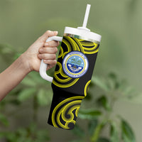 Federated States Of Micronesia FSM Tumbler With Handle Pacific Islander Tribal Swirl Geometric Pattern TS04 - Polynesian Pride