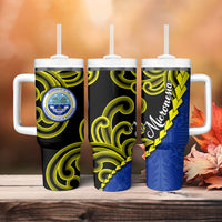 Federated States Of Micronesia FSM Tumbler With Handle Pacific Islander Tribal Swirl Geometric Pattern TS04 - Polynesian Pride