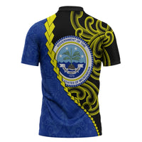 Federated States Of Micronesia FSM Zipper Polo Shirt Pacific Islander Tribal Swirl Geometric Pattern TS04 - Polynesian Pride