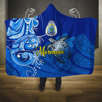 Micronesia Sea Turtle Hooded Blanket Federated States Of Micronesia Tribal Floral Pattern TS04 - Polynesian Pride