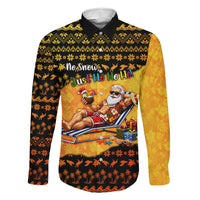 Tropical Christmas In July Santa Claus Family Matching Short Sleeve Bodycon Dress and Hawaiian Shirt Festive Hawaiian With Beach Reindeer Sleigh
