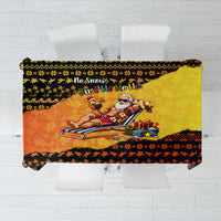 Tropical Christmas In July Santa Claus Tablecloth Festive Hawaiian With Beach Reindeer Sleigh