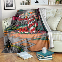 Tropical Christmas In July Candy Cane Surf Blanket Vibrant Street Art Beach Graffiti Graphic