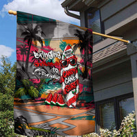 Tropical Christmas In July Candy Cane Surf Garden Flag Vibrant Street Art Beach Graffiti Graphic