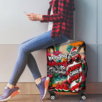 Tropical Christmas In July Candy Cane Surf Luggage Cover Vibrant Street Art Beach Graffiti Graphic