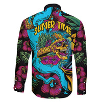 Pineapple Skull Family Matching Summer Maxi Dress and Hawaiian Shirt Sumer Time TS04 - Polynesian Pride