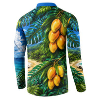Hawaiian Mango Tropical Beach Button Sweatshirt Scenic Island Nature Exotic Fruit Graphic TS04 - Polynesian Pride
